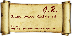 Gligorovics Richárd névjegykártya